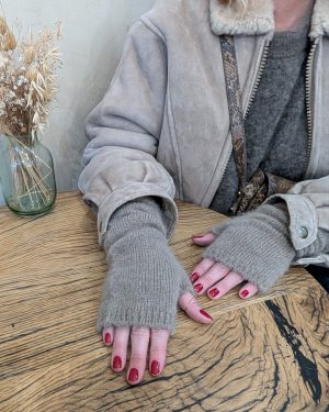 Mitaines longues taupe baby Alpaga